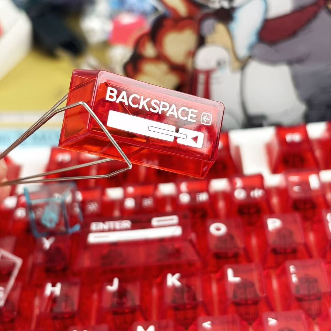 PC Transparent Keycaps Cherry Red/Black/Purple 122keys keycap set Suitable for 80%/85%/100% Keyboards