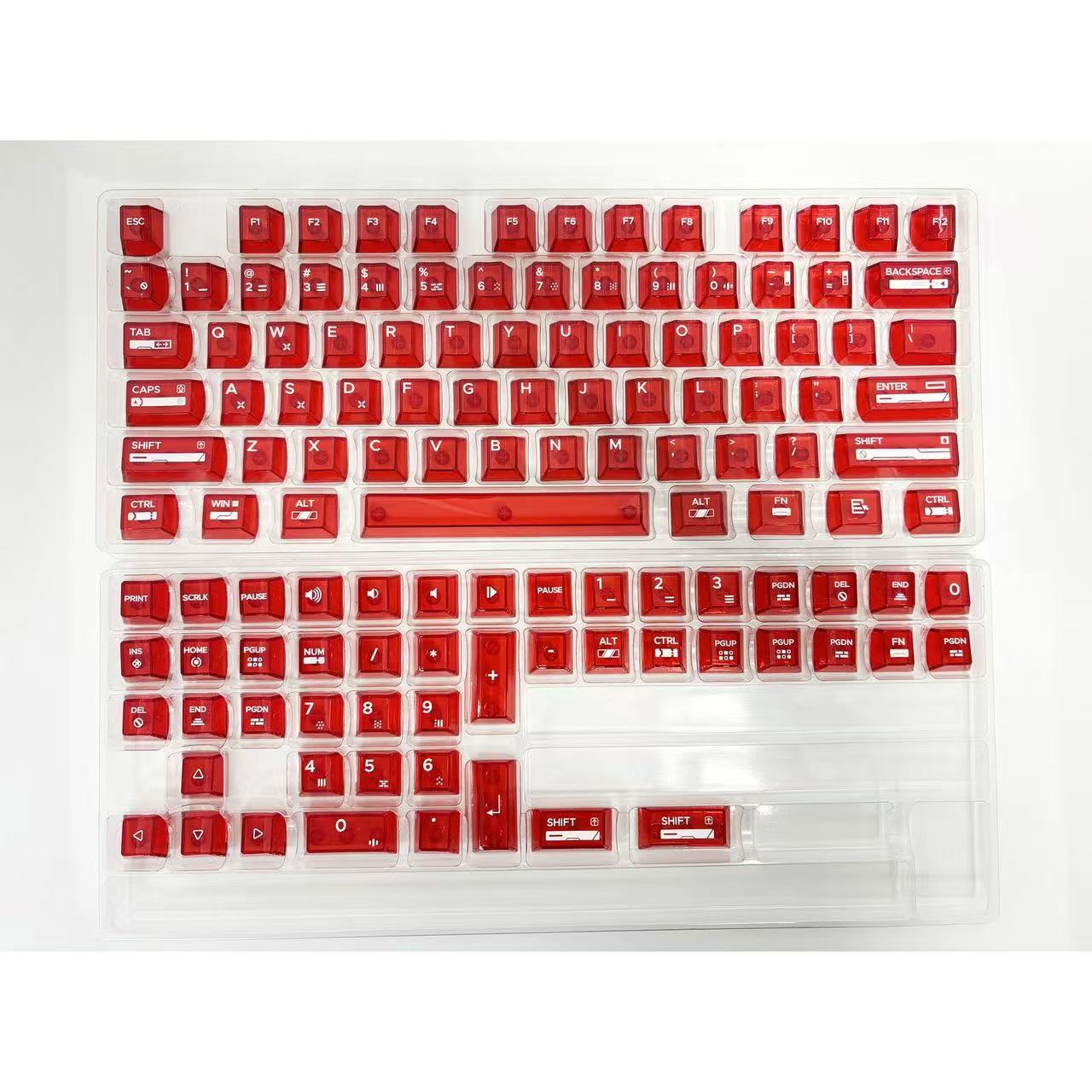 PC Transparent Keycaps Cherry Red/Black/Purple 122keys keycap set Suitable for 80%/85%/100% Keyboards