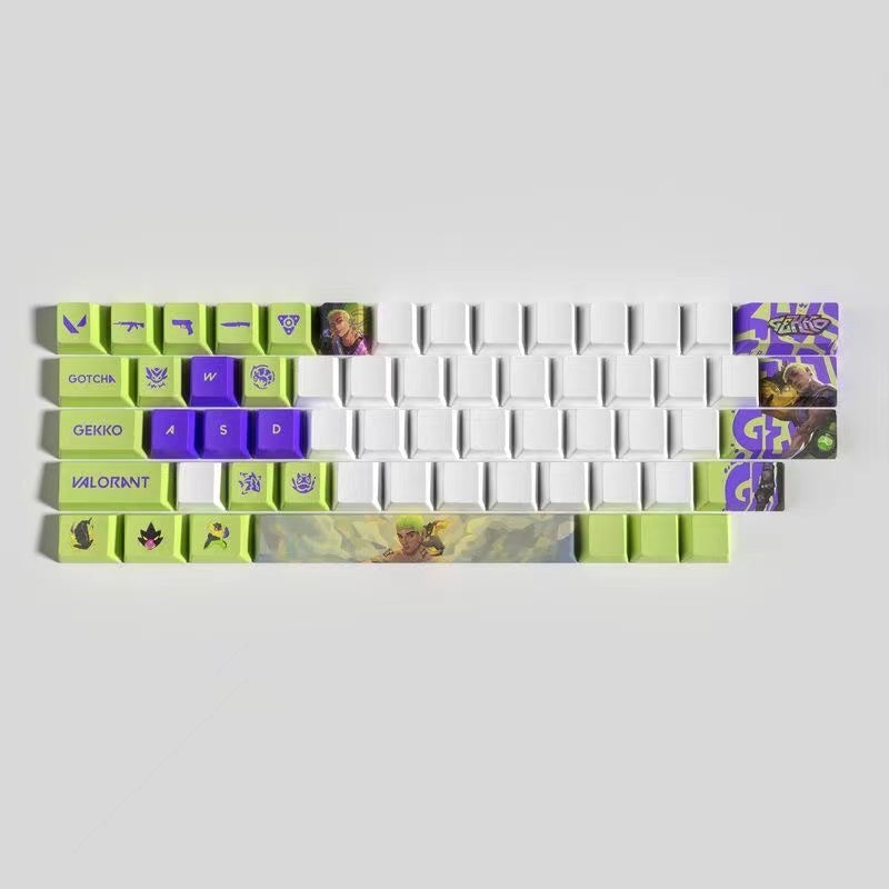 VaLorant Themed Keycaps GEKKO Agent Custom Keycap Keyboard Set 29 Keys