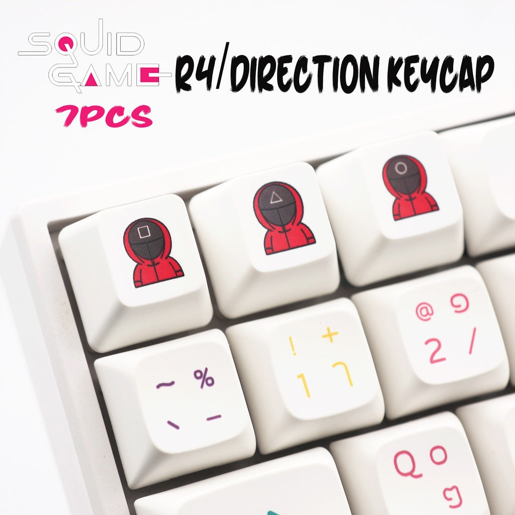 7 Pcs Game-Themed Cartoon Keycap Set (PBT Material) – 4 Arrow Keys+3 Function Keys