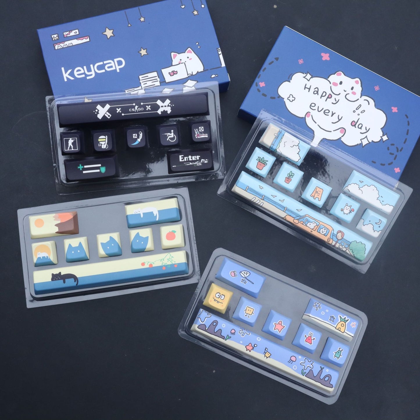 Cartoon Graffiti Custom Keycap for Mechanical Keyboard – PBT 5-Sided Dye-Sub ESC, Enter, and Arrow Key Replacements