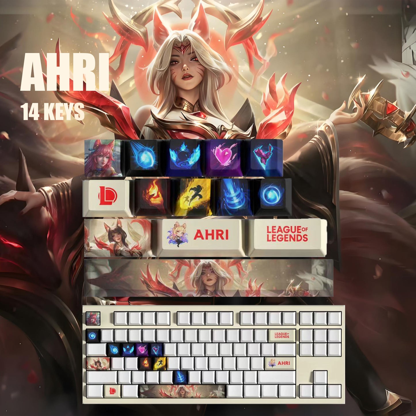 League of Legends Keycaps AHRI 14 kecaps set