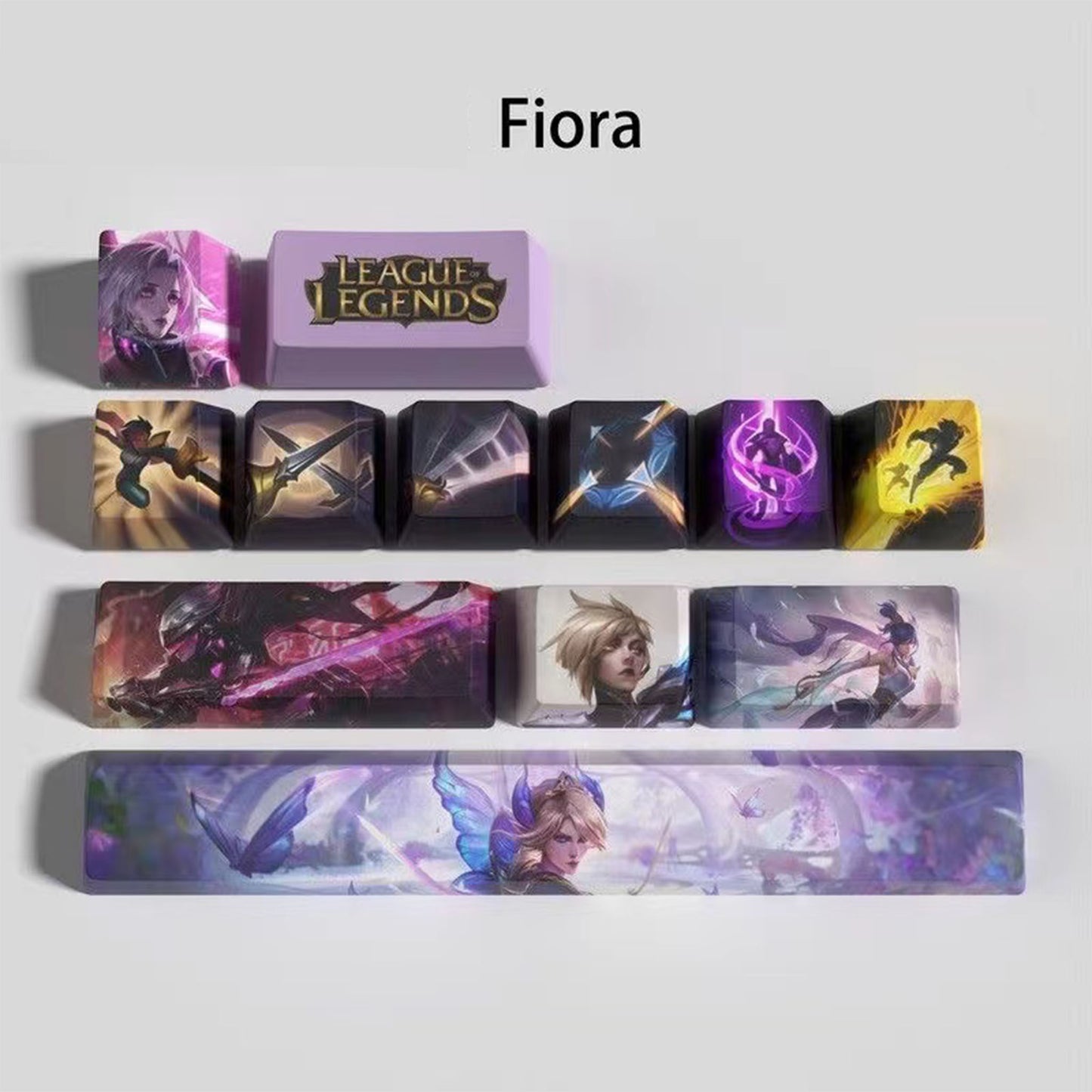 League of Legends keycaps Fiora character 12 keycaps set