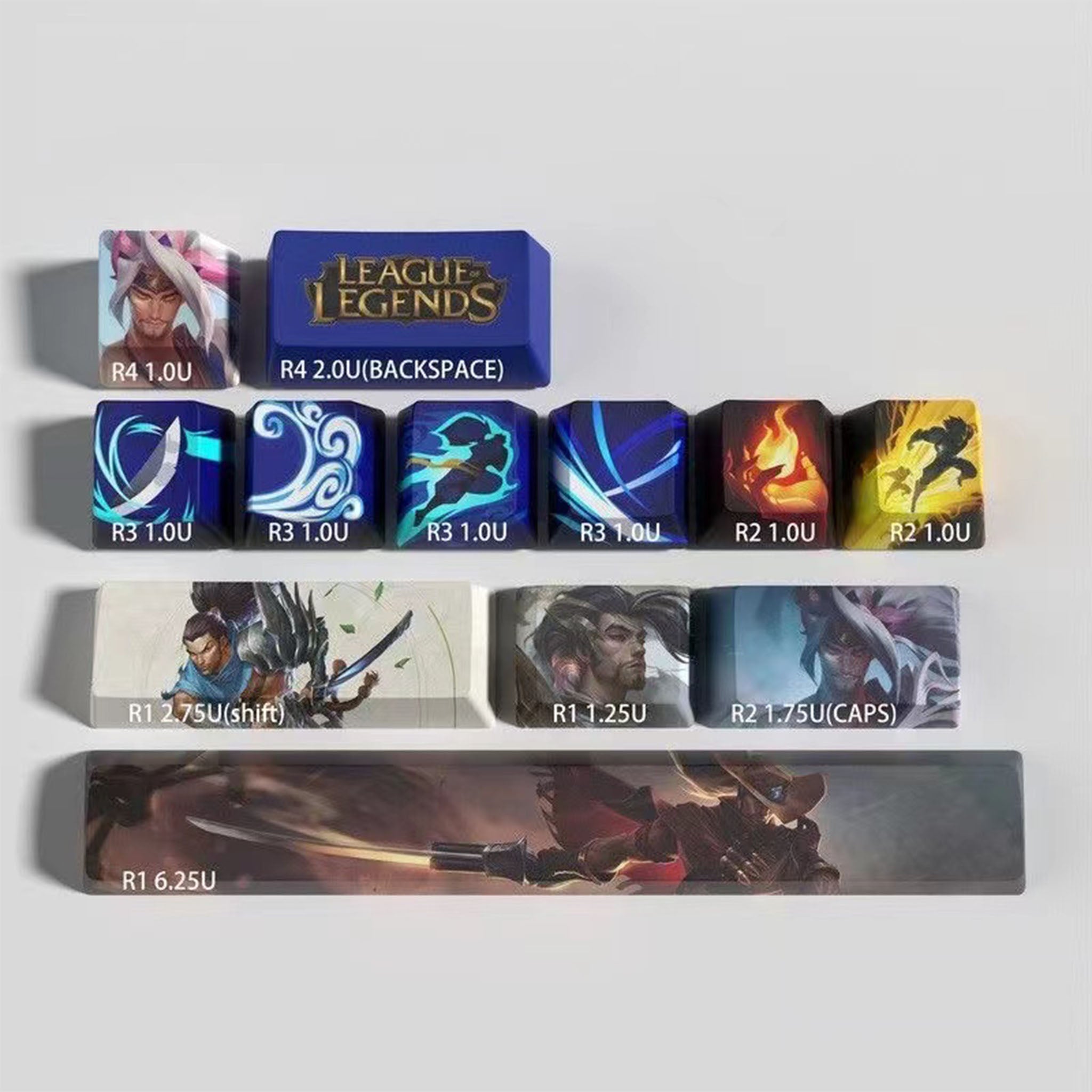 League of Legends Keycaps Yasuo 12 keycaps set