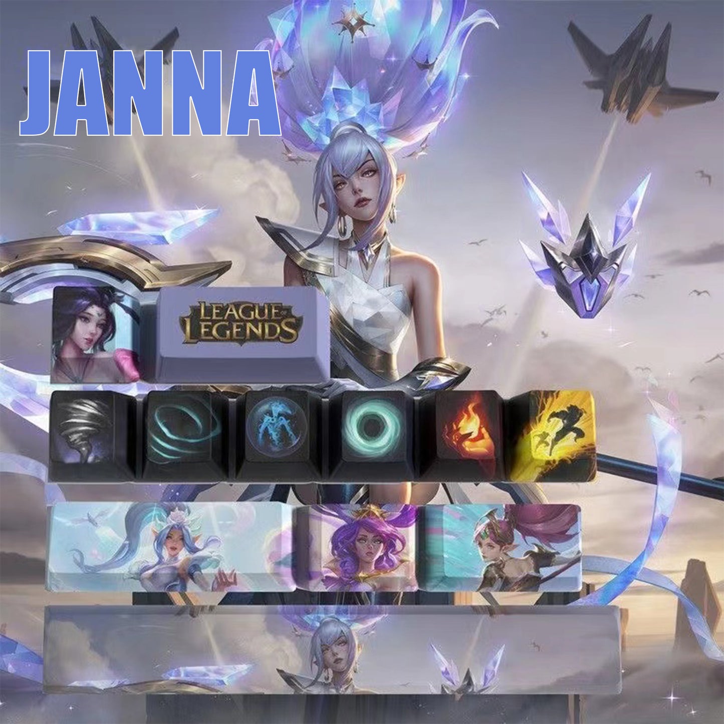 League of Legends Keycaps JANNA 12 keycaps set