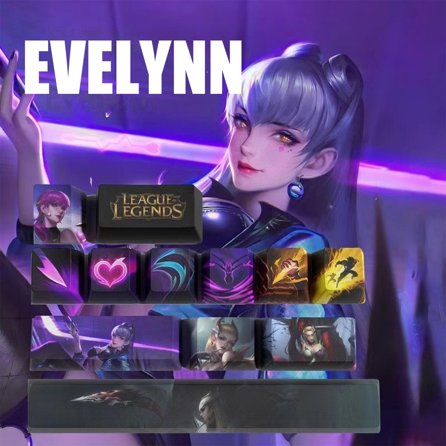 League of Legends Keycaps EVELYNN 12 keycaps set