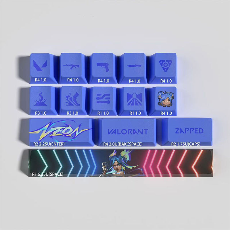 Valorant neon keycaps 14keys