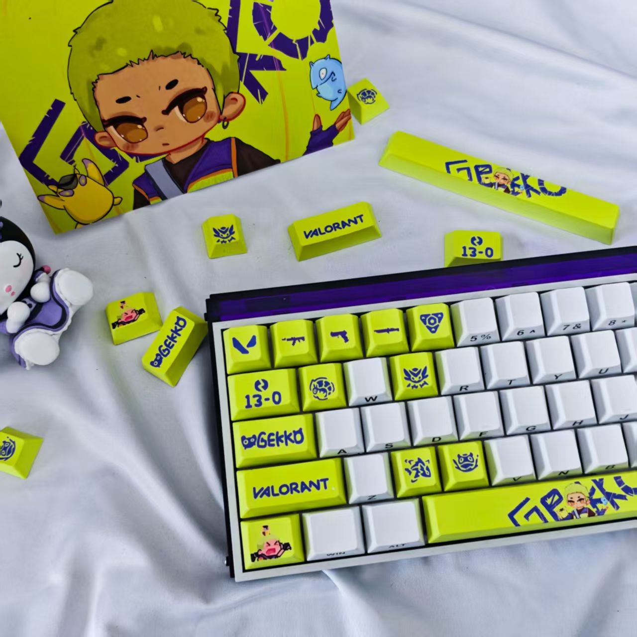 HKB New Style Keycaps for Valorant Gekko keycaps 14keys