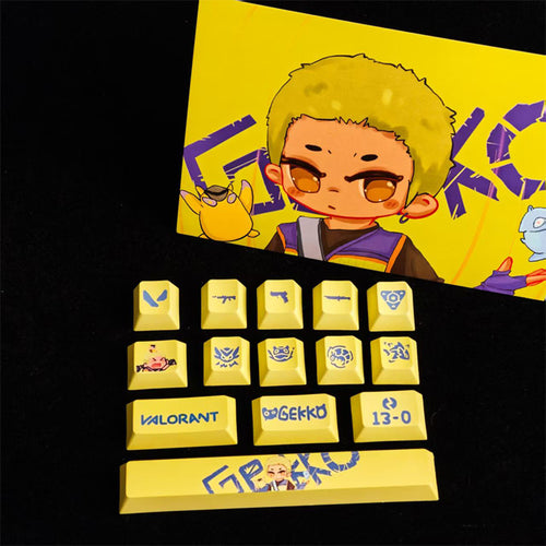 HKB New Style Keycaps for Valorant Gekko keycaps 14keys