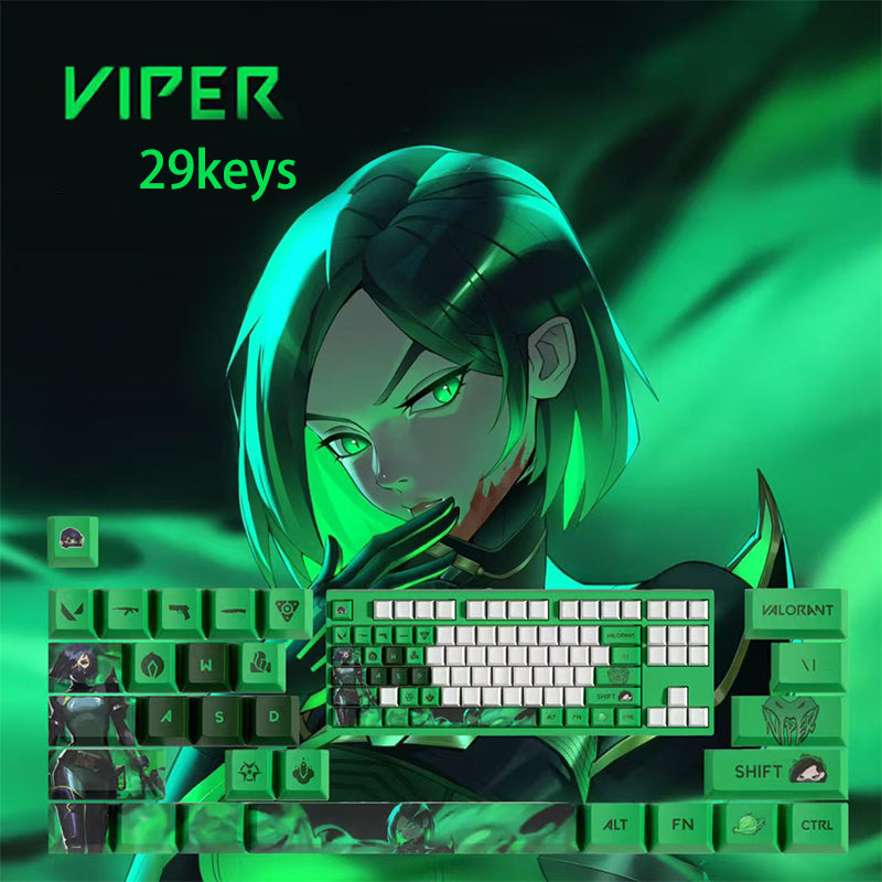 VaLorant Themed Keycaps VIPER Agent Custom Keycap Keyboard Set 29 Keys