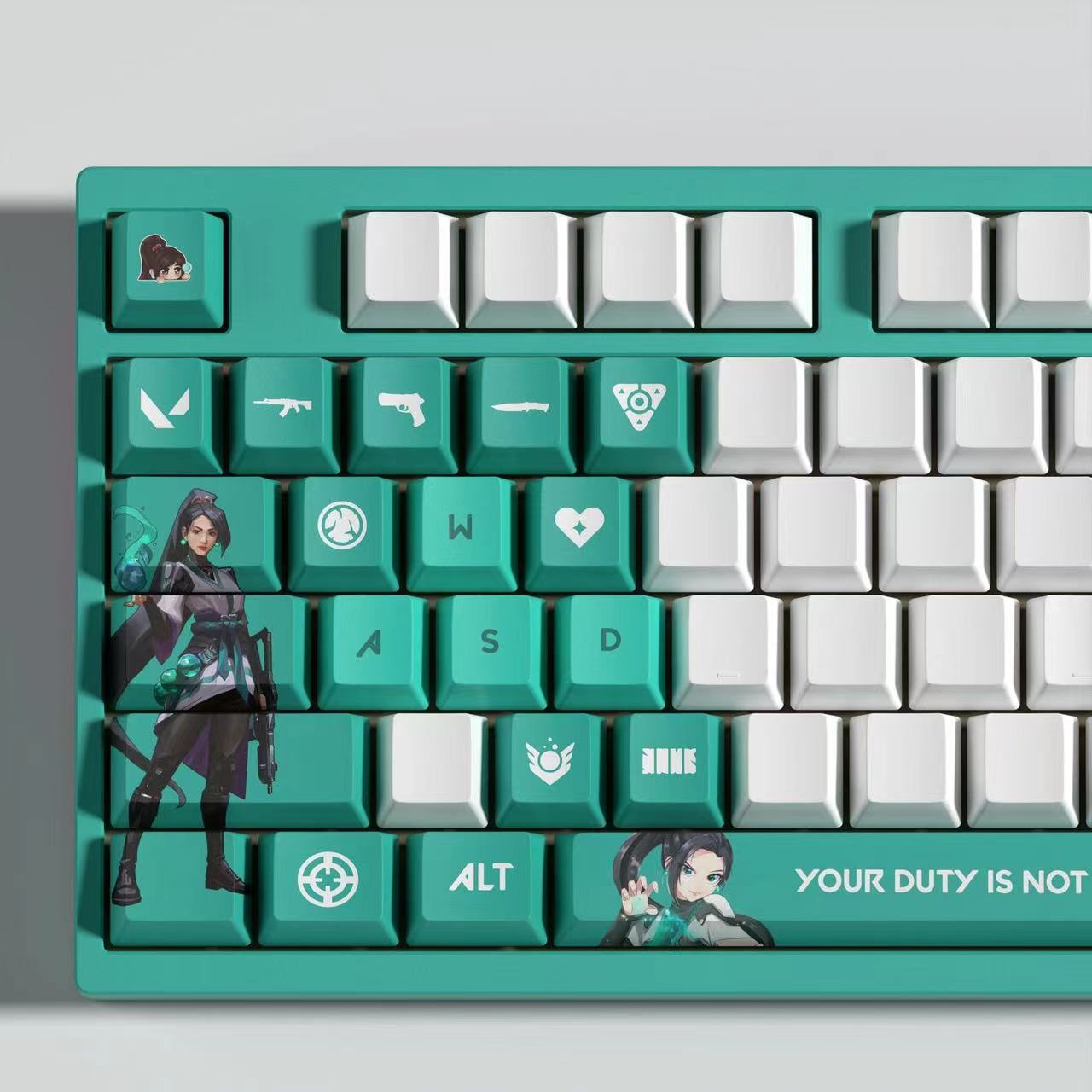 VaLorant Themed Keycaps SAGE Agent Custom Keycap Keyboard Set 29 Keys