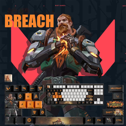 VaLorant Themed Keycaps BREACH Agent Custom Keycap Keyboard Set 29 Keys