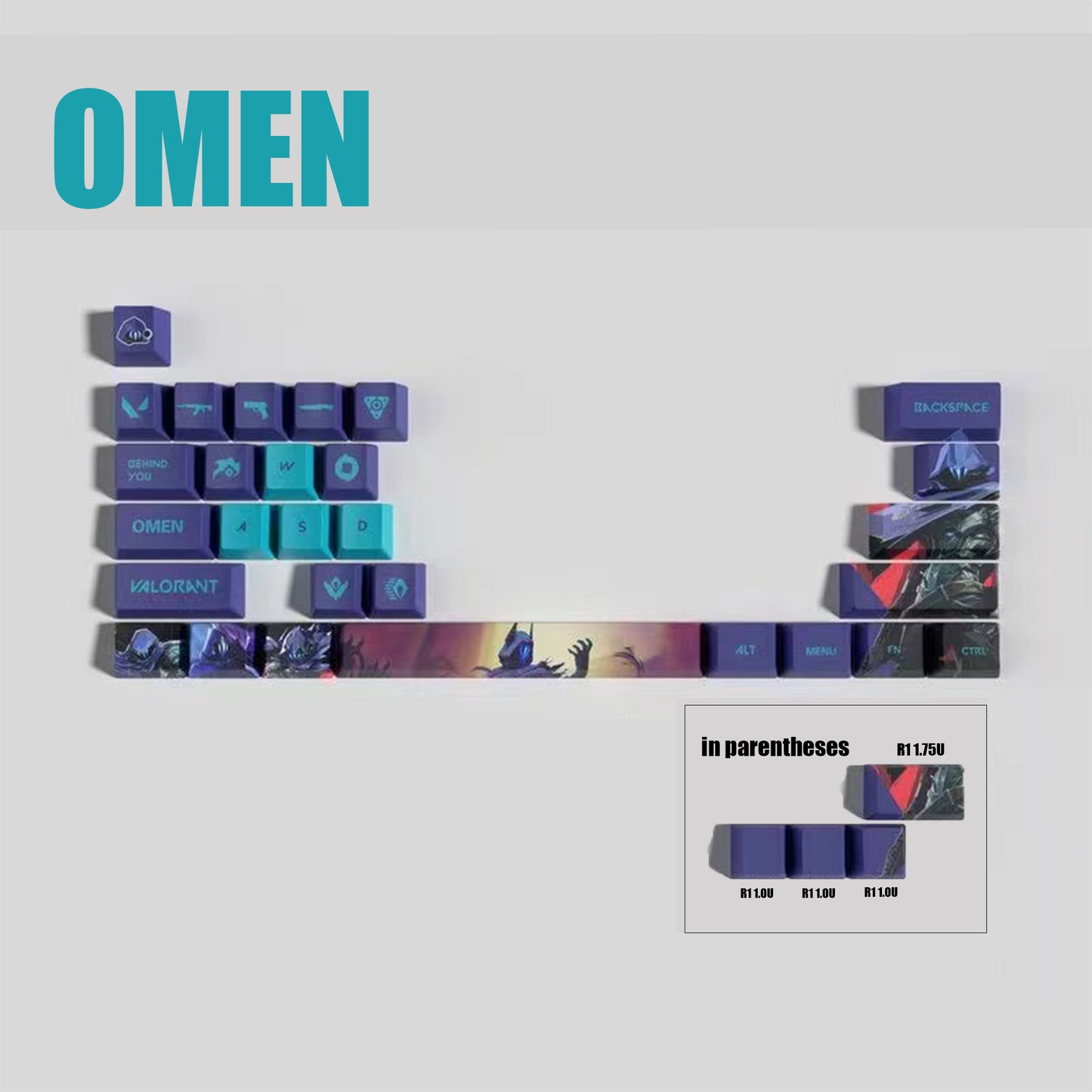 VaLorant Themed Keycaps OMEN Agent Custom Keycap Keyboard Set 29 Keys