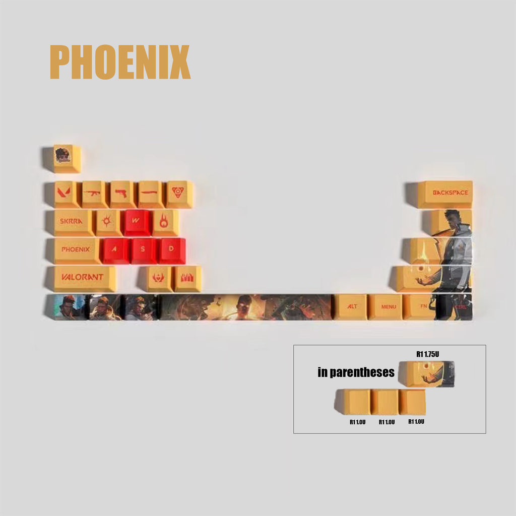 VaLorant Themed Keycaps PHOENIX Agent Custom Keycap Keyboard Set 29 Keys