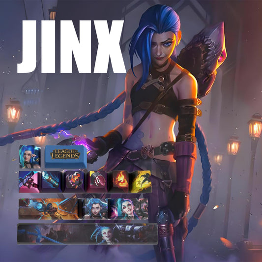 League of Legends Keycaps JINX 12 keycaps set