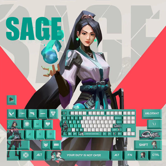 VaLorant Themed Keycaps SAGE Agent Custom Keycap Keyboard Set 29 Keys