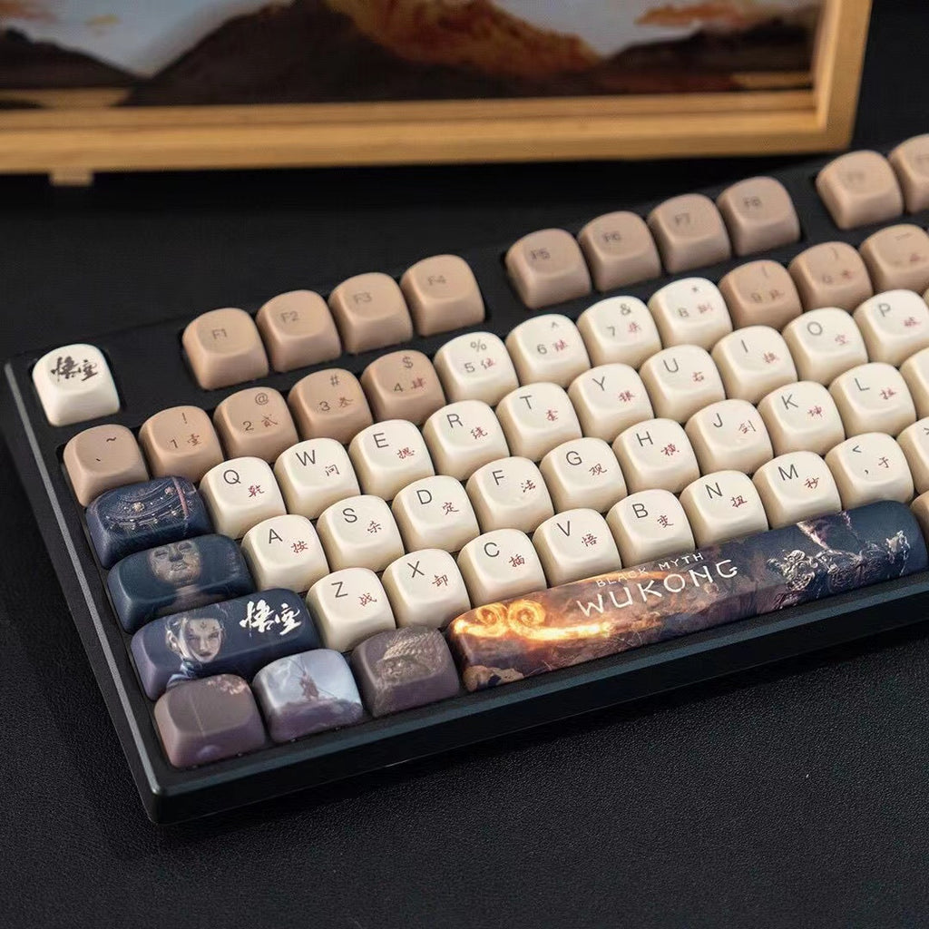 Black mythh ：wukong keycaps 140 keys gaming theme keycap set Suitable for various mechanical keyboards