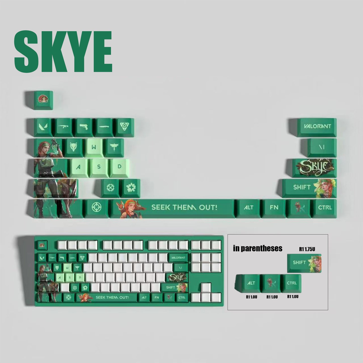 VaLorant Themed Keycaps SKYE Agent Custom Keycap Keyboard Set 29 Keys