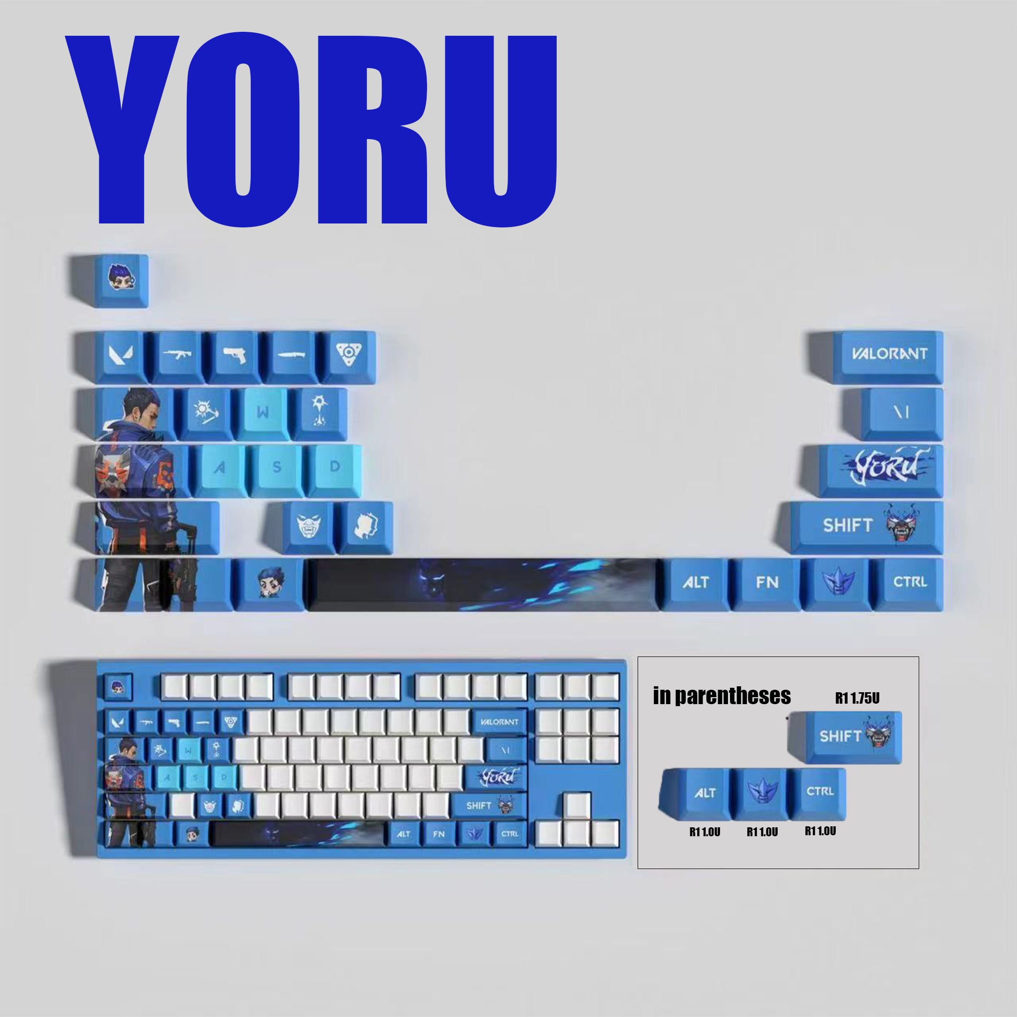 VaLorant Themed Keycaps YORU Agent Custom Keycap Keyboard Set 29 Keys