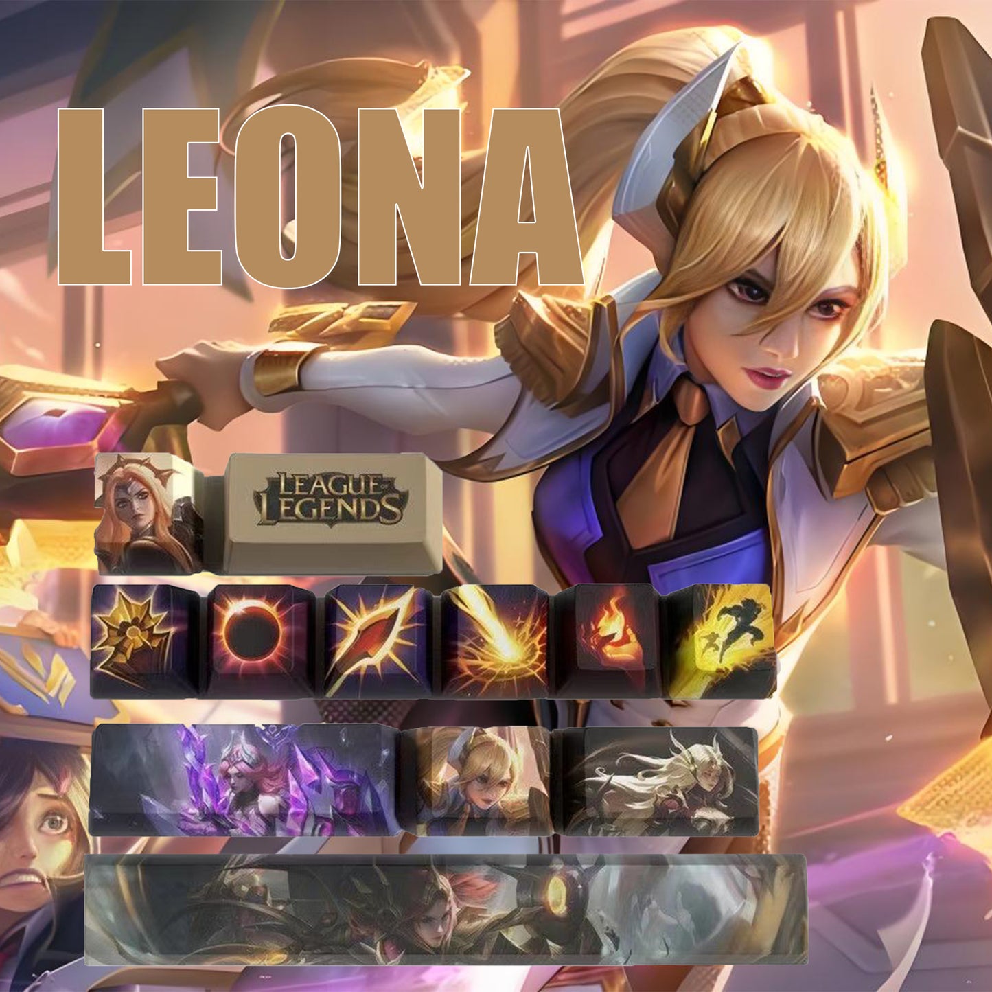 League of Legends Keycaps LEONA 12 keycaps set