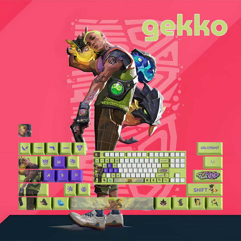VaLorant Themed Keycaps GEKKO Agent Custom Keycap Keyboard Set 29 Keys