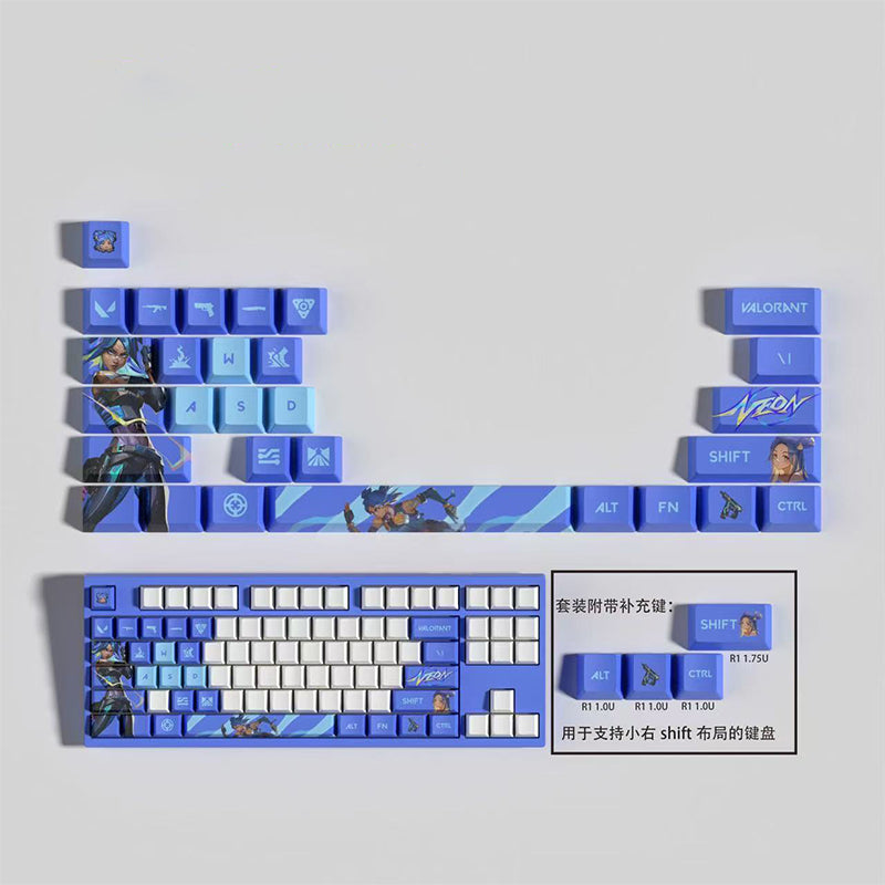 VaLorant Themed Keycaps NEON Agent Custom Keycap Keyboard Set 29 Keys