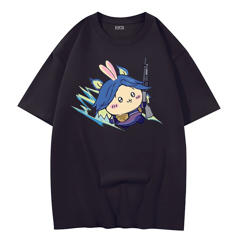 Valorant X Chiikawa theme Ovesize T-shirts valorant meme shirt（2）