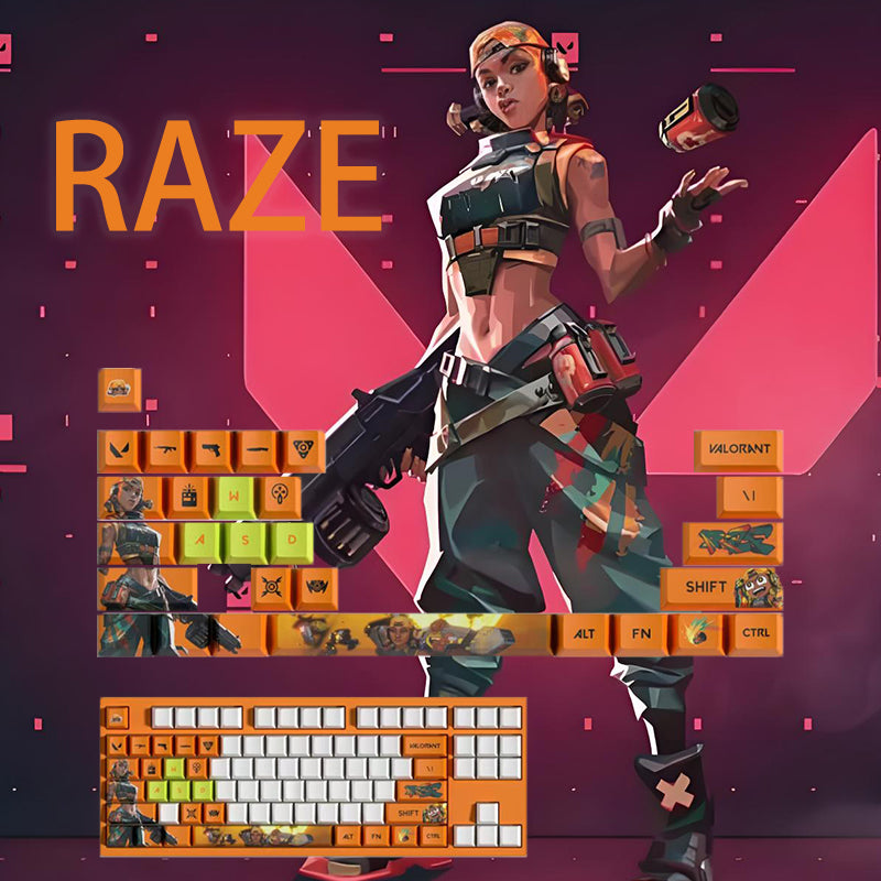 VaLorant Themed Keycaps RAZE Agent Custom Keycap Keyboard Set 29 Keys